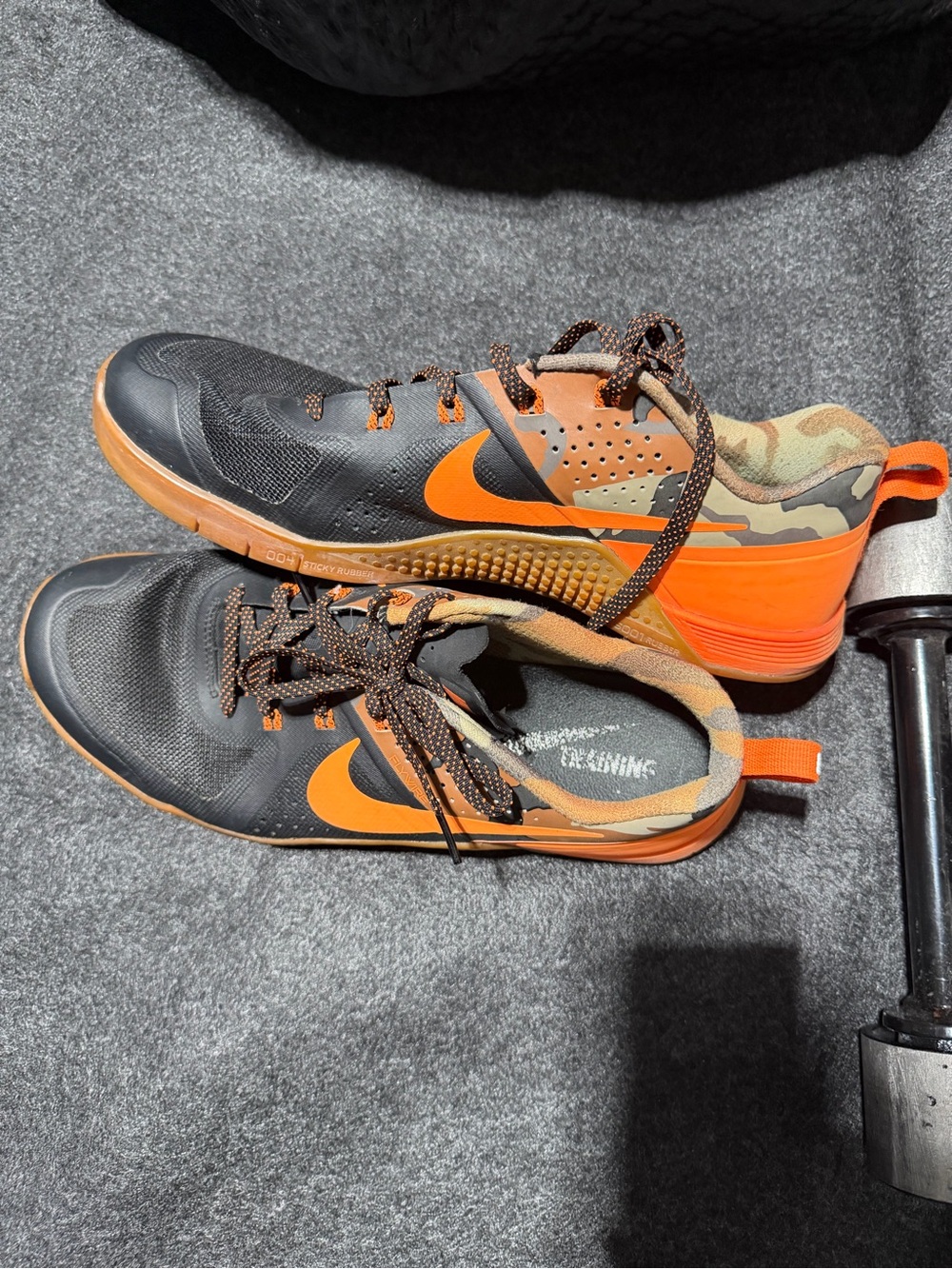 Nike Men’s Athletic Shoes - Black & Orange with Camo Detail